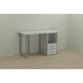 Письменный стол Ferrum-decor Отто 76x140x60 серый ДСП Белое 32мм