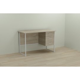 Письменный стол Ferrum-decor Гарри 75x140x70 белый ДСП Дуб Сонома 16мм