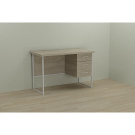 Письменный стол Ferrum-decor Гарри 76x120x70 белый ДСП Дуб Сонома 32мм