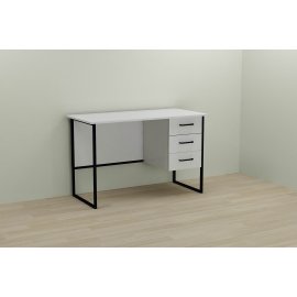 Письменный стол Ferrum-decor Гарри 75x140x60 черный ДСП Белое 16мм