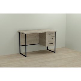 Письменный стол Ferrum-decor Гарри 76x120x60 черный ДСП Дуб Сонома 32мм