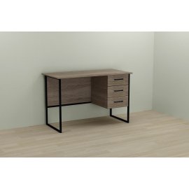 Письменный стол Ferrum-decor Гарри 75x140x60 черный ДСП Дуб Сонома Трюфель 16мм