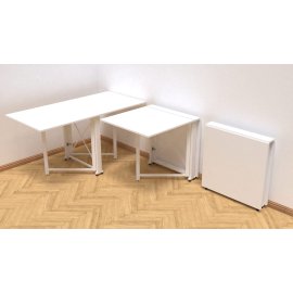 Стол-книга трансформер Орион 2 Ferrum-decor 750x1520x730 Белый металл ДСП Белое 16 мм (ORI208)