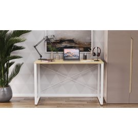 Письменный стол Ferrum-decor Серии Конект 75x120x600 белый ДСП Дуб Артизан 16мм (XK00171)