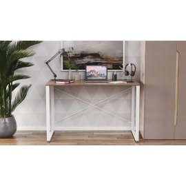 Письменный стол Ferrum-decor Серии Конект 75x120x600 белый ДСП Дуб Сонома Трюфель 16мм