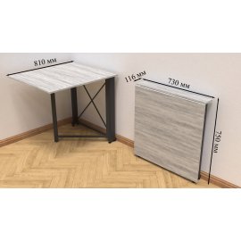 Стол-книжка трансформер Орион 1 Ferrum-decor 750x810x730 Белый металл ДСП Белое 16 мм (ORI108)
