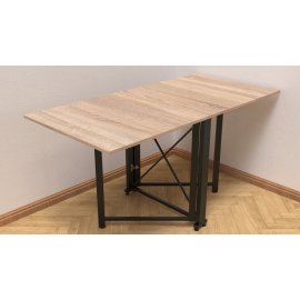 Стол-книга трансформер Орион 2 Ferrum-decor 750x1520x730 Черный металл ДСП Дуб Сонома 16 мм (ORI204)