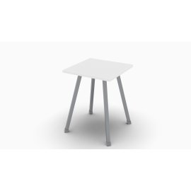 Табурет кухонный Ferrum-decor 430x320x320 Серый металл ДСП Белый 16 мм (TAB015)