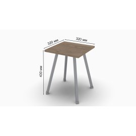Табурет Ferrum-decor 430x320x320 Сірий метал ДСП Дуб Сонома Трюфель 16 мм (TAB019)
