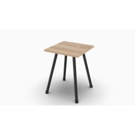 Табурет кухонный Ferrum-decor 430x320x320 Черный металл ДСП Дуб Сонома 16 мм (TAB004)