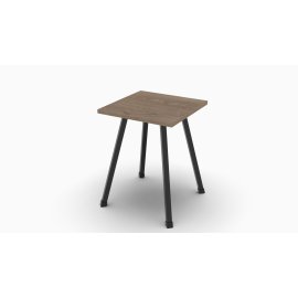 Табурет кухонный Ferrum-decor 430x320x320 Черный металл ДСП Дуб Сонома Трюфель 16 мм (TAB005)