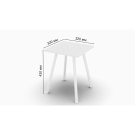 Табурет Ferrum-decor 430x320x320 Білий метал ДСП Білий 16 мм (TAB008)