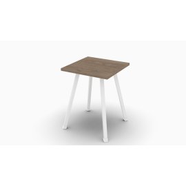 Табурет кухонный Ferrum-decor 430x320x320 Белый металл ДСП Дуб Сонома Трюфель 16 мм (TAB012)