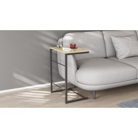 Столик приставной Терри Ferrum-decor 650x440x330 Черный металл ДСП Дуб Сонома 16 мм (TERR004)