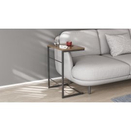 Столик приставной Терри Ferrum-decor 650x440x330 Черный металл ДСП Дуб Сонома Трюфель 16 мм (TERR005)