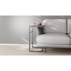Столик приставной Терри Ferrum-decor 650x440x330 Черный металл ДСП Дуб Сонома Трюфель 16 мм (TERR005)