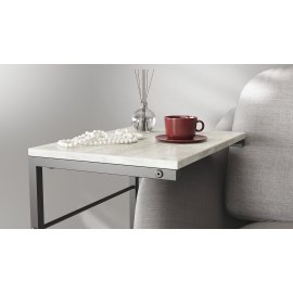 Столик приставной Терри Ferrum-decor 650x440x330 Черный металл ДСП Бетон 16 мм (TERR007)