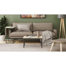 Стол журнальный приставной Терри Комбо Ferrum-decor 345x662x440 Черный металл ДСП Дуб Сонома 16 мм (TERRIK004)