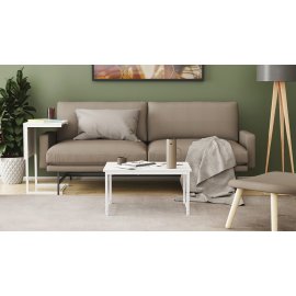 Стол журнальный приставной Терри Комбо Ferrum-decor 345x662x440 Белый металл ДСП Белый 16 мм (TERRIK008)