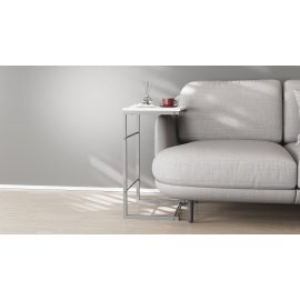 Столик приставной Терри Ferrum-decor 650x440x330 Серый металл ДСП Белый 16 мм (TERR015)