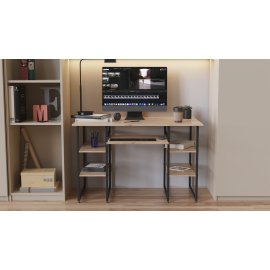 Компьютерный стол Ferrum-decor Тим 75x120x60 черный ДСП Дуб Сан-Марино 16мм