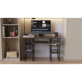Письменный стол Ferrum-decor Тим 75x120x60 черный ДСП Дуб Сонома Трюфель 16мм