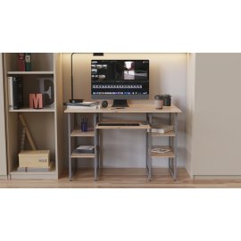 Компьютерный стол Ferrum-decor Тим 75x120x70 серый ДСП Дуб Сан-Марино 16мм