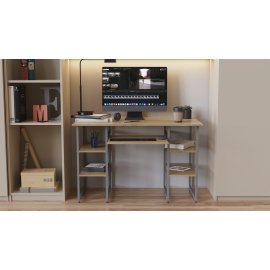 Письменный стол Ferrum-decor Тим 75x120x70 серый ДСП Дуб Сонома 16мм
