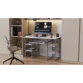 Письменный стол Ferrum-decor Тим 75x120x70 серый ДСП Белое 16мм
