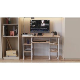 Компьютерный стол Ferrum-decor Тим 75x120x60 белый ДСП Дуб Сан-Марино 16мм