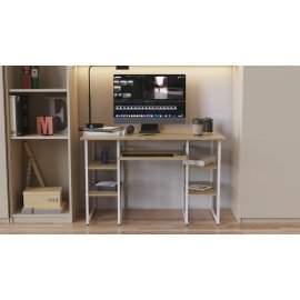 Письменный стол Ferrum-decor Тим 75x120x60 белый ДСП Дуб Сонома 16мм