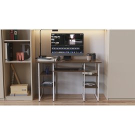 Письменный стол Ferrum-decor Тим 75x120x60 белый ДСП Дуб Сонома Трюфель 16мм