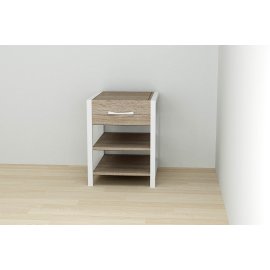 Тумба универсальная Ferrum-decor Вивьен 1/2 50x41x40 белый ДСП Дуб Сонома Труфель 16мм