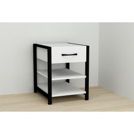 Тумба универсальная Ferrum-decor Вивьен 1/2 50x41x40 черный ДСП Белое 16мм