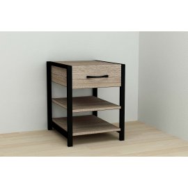 Тумба универсальная Ferrum-decor Вивьен 1/2 50x41x40 черный ДСП Дуб Сонома Труфель 16мм