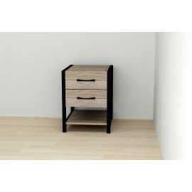 Тумба универсальная Ferrum-decor Вивьен 2/1 50x41x40 черный ДСП Дуб Сонома Труфель 16мм
