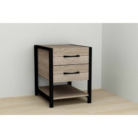 Тумба универсальная Ferrum-decor Вивьен 2/1 50x41x40 черный ДСП Дуб Сонома Трюфель 16мм