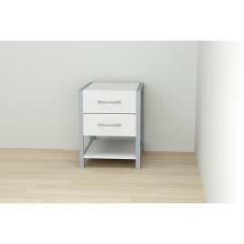 Тумба универсальная Ferrum-decor Вивьен 2/1 50x41x40 серый ДСП Белое 16мм