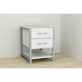 Тумба универсальная Ferrum-decor Вивьен 2/1 50x41x40 серый ДСП Белое 16мм