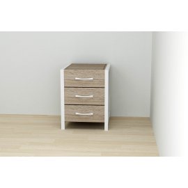 Тумба универсальная Ferrum-decor Вивьен 3 50x41x40 белый ДСП Дуб Сонома Труфель 16мм