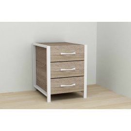 Тумба универсальная Ferrum-decor Вивьен 3 50x41x40 белый ДСП Дуб Сонома Трюфель 16мм