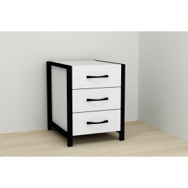Тумба универсальная Ferrum-decor Вивьен 3 50x41x40 черный ДСП Белое 16мм