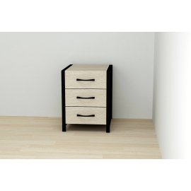 Тумба универсальная Ferrum-decor Вивьен 3 50x41x40 черный ДСП Дуб Сонома 16мм