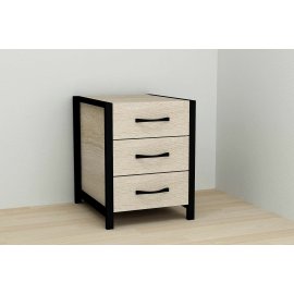 Тумба универсальная Ferrum-decor Вивьен 3 50x41x40 черный ДСП Дуб Сонома 16мм