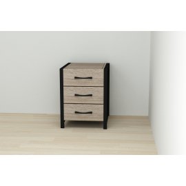 Тумба универсальная Ferrum-decor Вивьен 3 50x41x40 черный ДСП Дуб Сонома Трюфель 16мм