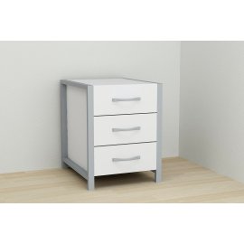 Тумба универсальная Ferrum-decor Вивьен 3 50x41x40 серый ДСП Белое 16мм