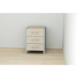 Тумба универсальная Ferrum-decor Вивьен 3 50x41x40 серый ДСП Дуб Сонома 16мм