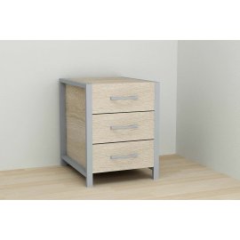Тумба универсальная Ferrum-decor Вивьен 3 50x41x40 серый ДСП Дуб Сонома 16мм