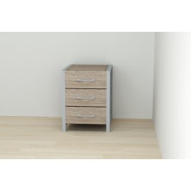 Тумба универсальная Ferrum-decor Вивьен 3 50x41x40 серый ДСП Дуб Сонома Труфель 16мм