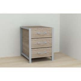 Тумба универсальная Ferrum-decor Вивьен 3 50x41x40 серый ДСП Дуб Сонома Трюфель 16мм